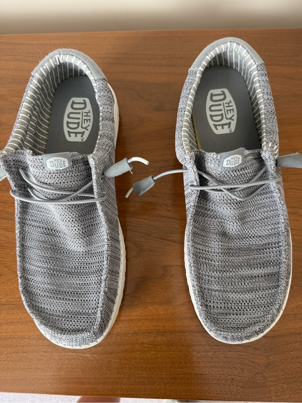 Hey Dude Men's Grey Knit Slip-On Casual Shoes